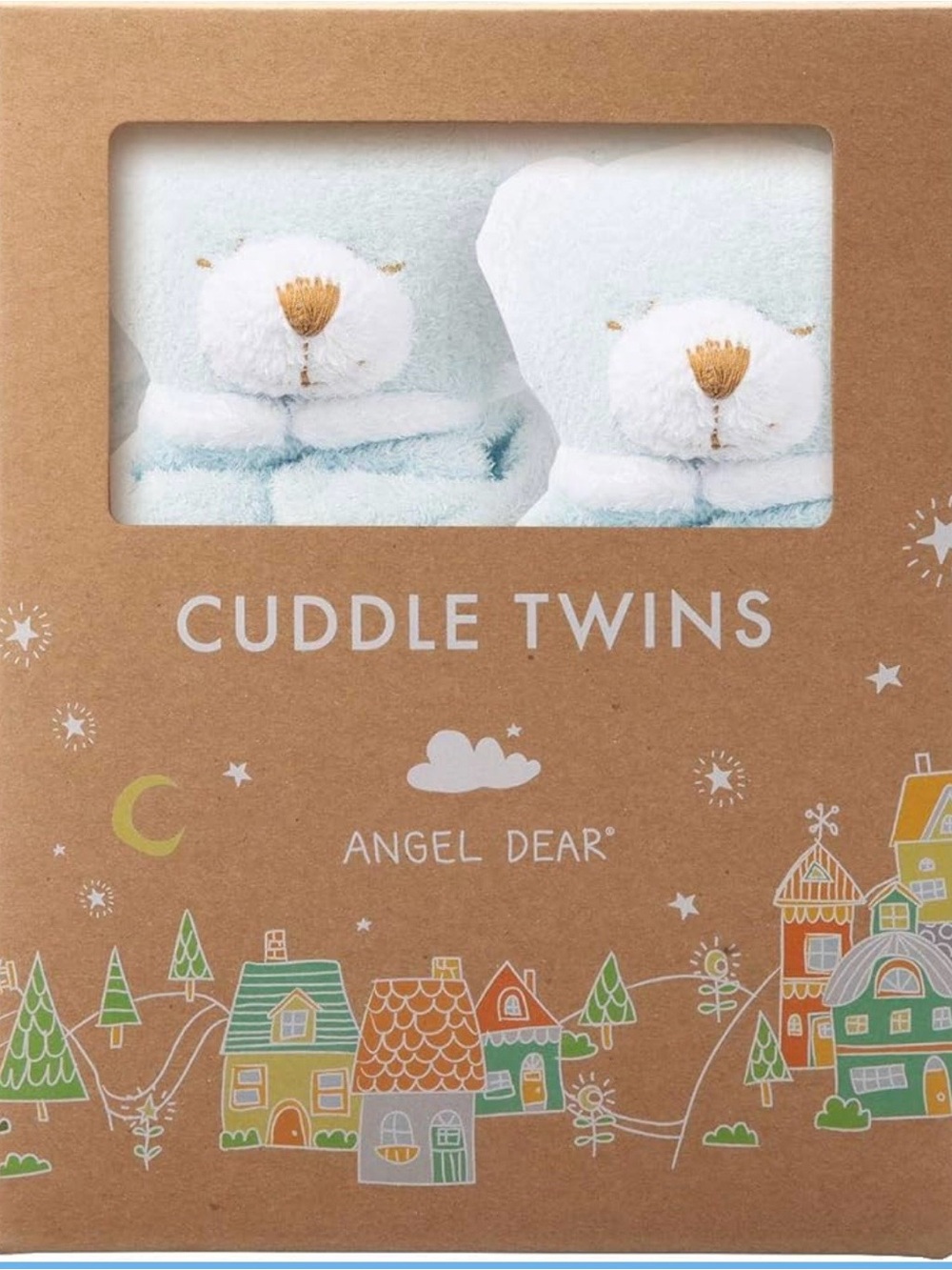NWT Angel Dear Cuddle Twins Blankie - Blue Bears